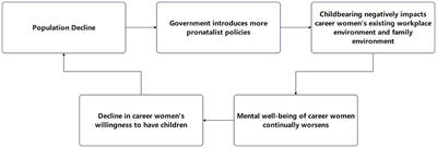 Career women's mental wellbeing in the era of population decline: the effects of working environment and family environment on the mental wellbeing